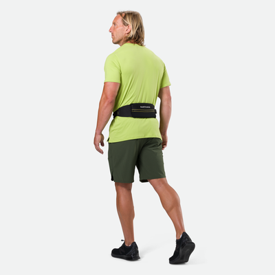 color:Black/High Vis Yellow||seo:Nathan Laser Light 5K Belt RX - Black/High Vis Yellow - On Model - Three Quarter Back View