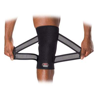 McDavid Cross Compression™ Knee Sleeve with Adjustable Compression Straps - Black - On Model - X-Fit Cross Compression
