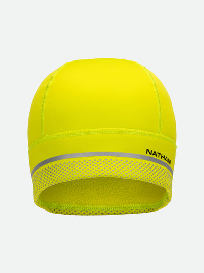 Nathan HyperNight Reflective Safety Beanie - Hi Vis Yellow - Front View