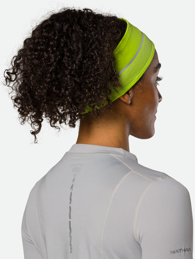Nathan HyperNight Reflective Safety Headband - Hi Vis Yellow - On Model - Back View