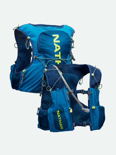 color:Deep Blue/Safety Yellow||seo:Nathan VaporAir 3.0 7 Liter Men's Hydration Pack - Deep Blue/Safety Yellow - Front & Back of Pack