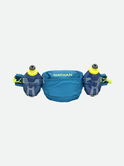color:Deep Blue/Safety Yellow||seo:Nathan TrailMix Plus Hydration Belt 3.0 - Deep Blue/Safety Yellow - Back of Belt (Hero View)