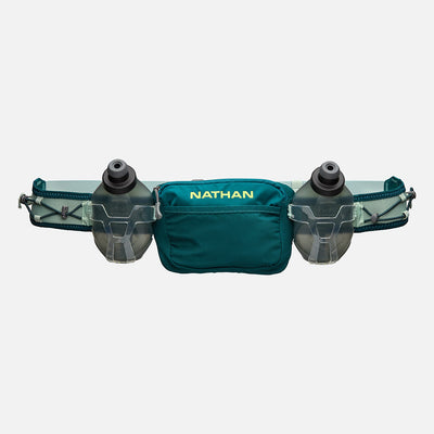 color:Deep Teal/Finish Lime||seo:Nathan TrailMix Plus Hydration Belt 3.0 - Deep Teal/Finish Lime - Back of Belt (Hero View)