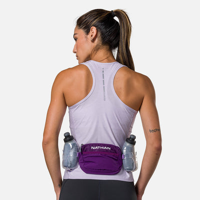 color:Imperial Purple/Paisley Purple||seo:Nathan TrailMix Plus Insulated Hydration Waist Belt 3.0 - Imperial Purple/Paisley Purple - On Model - Back View