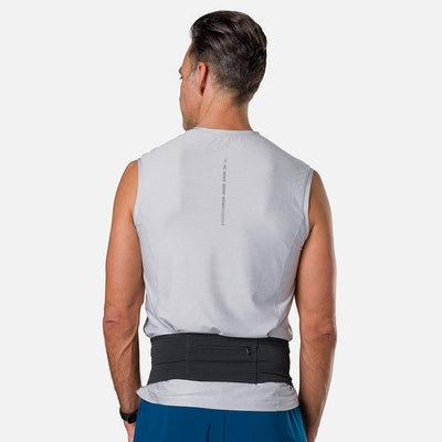 color:Black||seo: Nathan Zipster Max Training Waist Belt - Black - On Model - Back of Belt