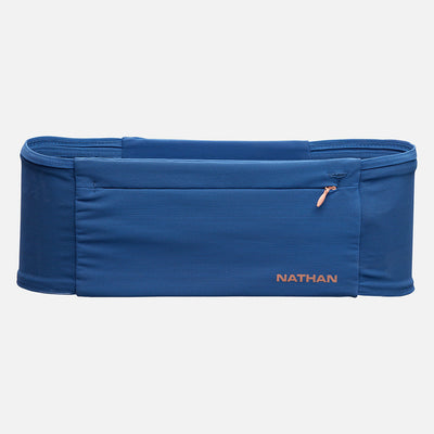 color:True Navy/Rose Gold||view:SKU Image Primary||seo: Nathan Zipster Max Training Waist Belt - True Navy/Rose Gold - Front of Belt