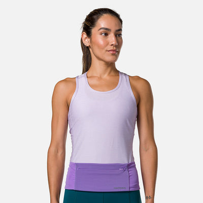 color:Paisley Purple/Imperial Purple||view:SKU Image Back||seo: Nathan Zipster Max Training Waist Belt - Paisley Purple/Imperial Purple - On Model - Front of Belt