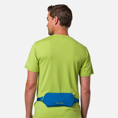 color:Deep Blue/Finish Lime||view:sku image back||seo:Nathan Marathon Waist Pack 3.0 - Deep Blue/Finish Lime - On Model - Back of Pack