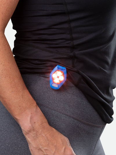color:Blue Jewel||seo:Nathan HyperBrite RX Strobe Rechargeable LED Clip Light - Blue - Model Clipping Light to Pants/Leggings - Red Light ON
