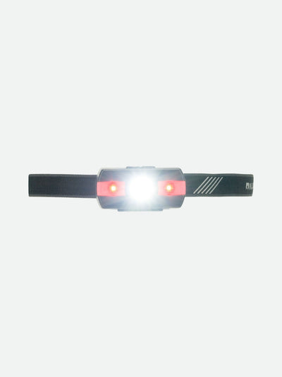 Nathan Neutron Fire RX 2.0 Runner's Headlamp – Charcoal - Headlamp Front View – Red Light On