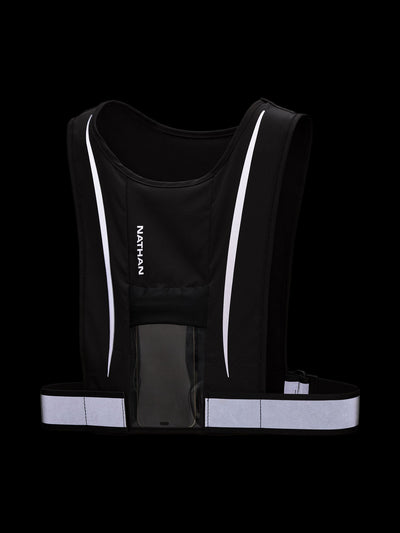 Nathan Hypernight Reflective Stash Vest – Black – Front Reflective View