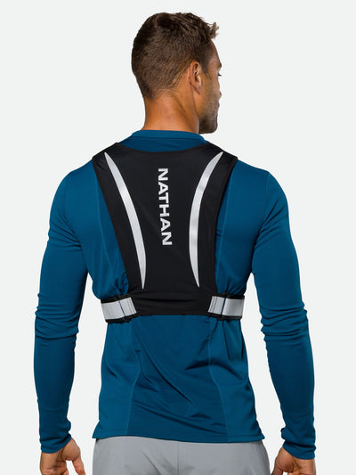 Nathan Hypernight Reflective Stash Vest – Black – On Model – Back View