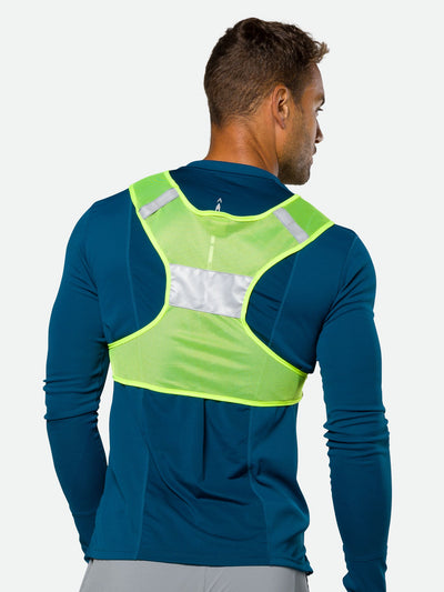 Nathan Streak Reflective Vest for Nighttime Visibility - Safety Yellow - On Model - Back View