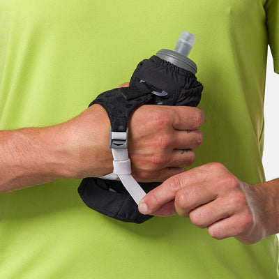 color:Black/Reflective Silver||seo:Nathan Pinnacle Soft 18oz Flask Insulated Handheld  - Black/Reflective Silver - Model Tightening Strap for Better Fit