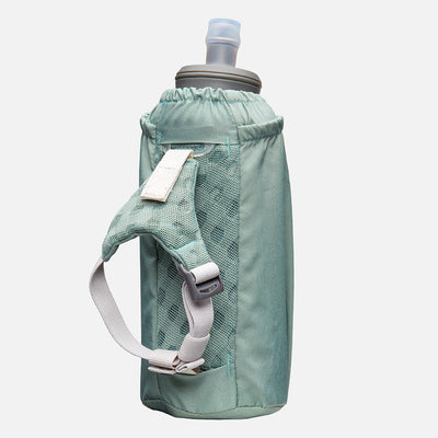 color:Sage Green/Reflective Silver||view:sku image back||seo:Nathan Pinnacle Soft 18oz Flask Insulated Handheld - Sage Green/Reflective Silver - Back View