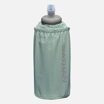 color:Sage Green/Reflective Silver||view:sku image primary||seo:Nathan Pinnacle Soft 18oz Flask Insulated Handheld - Sage Green/Reflective Silver - Front Hero View