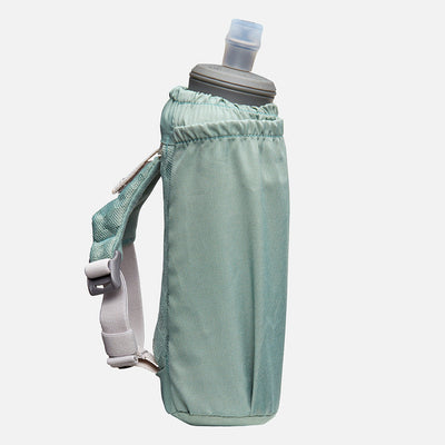 color:Sage Green/Reflective Silver||seo:Nathan Pinnacle Soft 18oz Flask Insulated Handheld - Sage Green/Reflective Silver - Side View