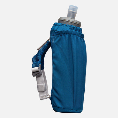 color:Sailor Blue/Reflective Silver||seo:Nathan Pinnacle Soft 18oz Flask Insulated Handheld - Sailor Blue/Reflective Silver - Side View