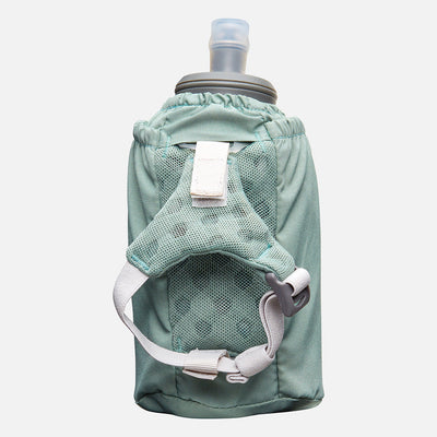 color:Sage Green/Reflective Silver||view:sku image back||seo:Nathan Pinnacle Soft 18oz Flask Handheld  - Sage Green/Reflective Silver - Back View