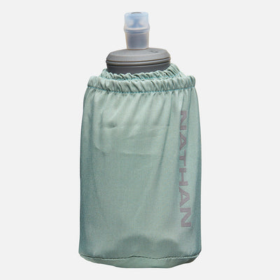 color:Sage Green/Reflective Silver||view:sku image primary||seo:Nathan Pinnacle Soft 18oz Flask Handheld  - Sage Green/Reflective Silver - Front Hero View