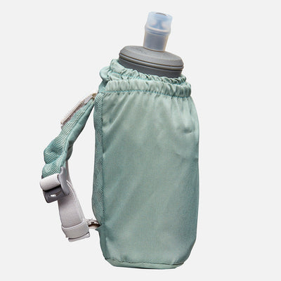 color:Sage Green/Reflective Silver||seo:Nathan Pinnacle Soft 18oz Flask Handheld  - Sage Green/Reflective Silver - Side View