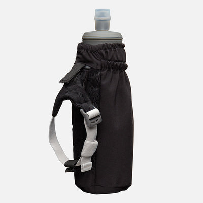 color:Black/Reflective Silver||view:sku image back||seo:Nathan Pinnacle Soft 14oz Flask Handheld - Black/Reflective Silver - Back View