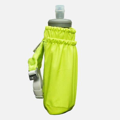 color:Finish Lime/Reflective Silver||seo:Nathan Pinnacle Soft 14oz Flask Handheld - Finish Lime/Reflective Silver - Side View