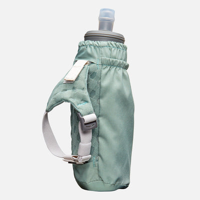 color:Sage Green/Reflective Silver||view:sku image back||seo:Nathan Pinnacle Soft 14oz Flask Handheld - Sage Green/Reflective Silver - Back View