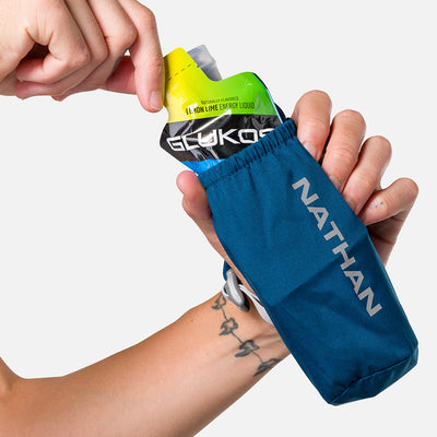 color:Sailor Blue/Reflective Silver||seo:Nathan Pinnacle Soft 14oz Flask Handheld - Sailor Blue/Reflective Silver - Model Pulling Glukos Energy Liquid Gel (Lemon Lime Flavor ) from Pouch