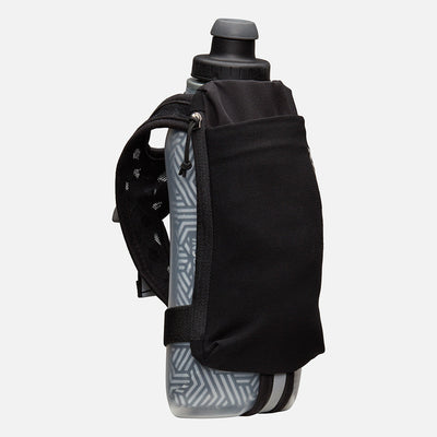 color:Black/Reflective Silver||view:sku image primary||seo:Nathan SpeedDraw 2 Insulated 18oz Handheld Flask - Black/Reflective Silver - Front Hero View