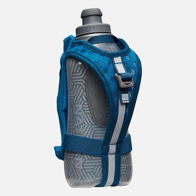 color:Deep Blue/Reflective Silver||view:sku image back||seo:Nathan SpeedDraw 2 Insulated 18oz Handheld Flask - Deep Blue/Reflective Silver - Back View