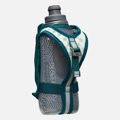 color:Deep Teal/Reflective Silver||view:sku image back||seo:Nathan SpeedDraw 2 Insulated 18oz Handheld Flask - Deep Teal/Reflective Silver - Back View