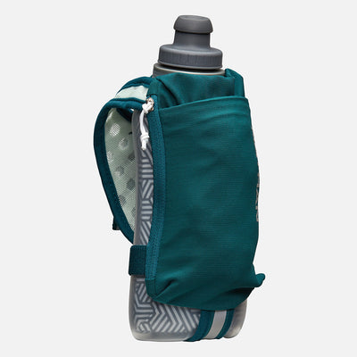 color:Deep Teal/Reflective Silver||view:sku image primary||seo:Nathan SpeedDraw 2 Insulated 18oz Handheld Flask - Deep Teal/Reflective Silver - Front Hero View