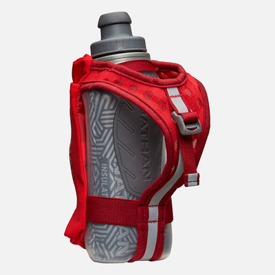 color:Ribbon Red/Reflective Silver||view:sku image back||seo:Nathan SpeedDraw 2 Insulated 12oz Handheld Flask - Ribbon Red/Reflective Silver - Back View