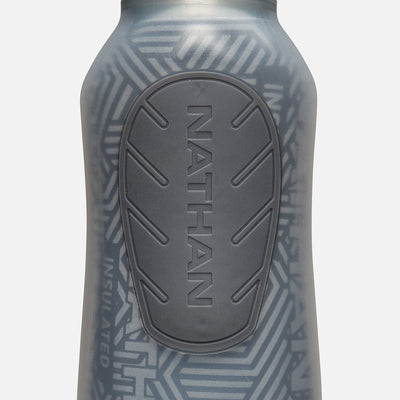 color:Ribbon Red/Reflective Silver||seo:Nathan SpeedDraw 2 Insulated 12oz Handheld Flask - Ribbon Red/Reflective Silver - Detail View of Flask Bottle