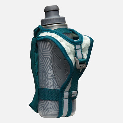 color:Deep Teal/Reflective Silver||view:sku image back||seo:Nathan SpeedDraw 2 Insulated 12oz Handheld Flask - Deep Teal/Reflective Silver - Back View