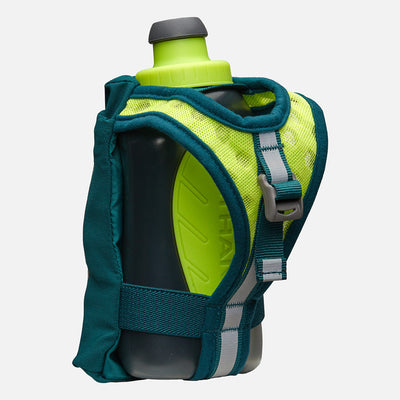 color:Deep Teal/Reflective Silver||view:sku image back||seo:Nathan SpeedDraw 2 12oz Handheld Flask - Deep Teal/Reflective Silver - Back View