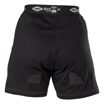 Shock Doctor Women's Loose Hockey Short with Pelvic Protector - Black - Back View