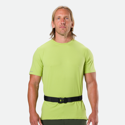 color:Black/High Vis Yellow||seo:Nathan Laser Light 5K Belt RX - Black/High Vis Yellow - On Model - Front View