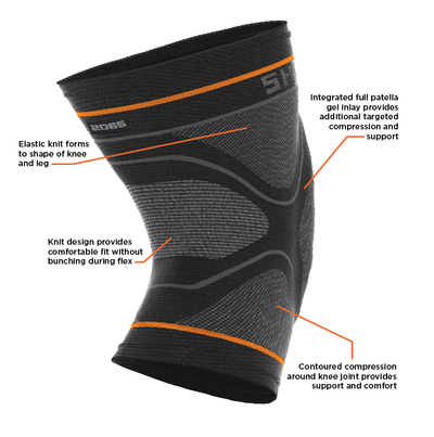 Shock Doctor Compression Knit Knee Sleeve with Gel Support Features
