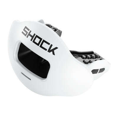 Shock Doctor Max AirFlow Football Mouthguard - White/Black - Front View
