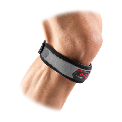 McDavid Knee Strap/Patella - Grey/Silver - On Model