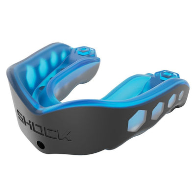 Shock Doctor Gel Max Mouthguard - Black/Blue - Front Left Angle View