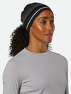 Nathan HyperNight Reflective Ponytail Safety Beanie - Black - On Model - Side View