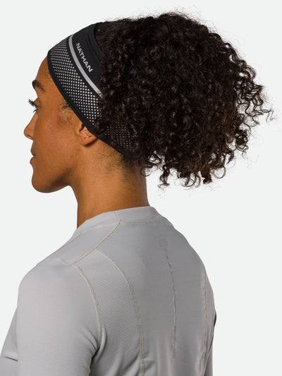 Nathan HyperNight Reflective Safety Headband - Black - On Model - Back Side View