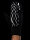 Nathan HyperNight Reflective Convertible Mitts - Black - Back of Hand View (Reflective Detail)