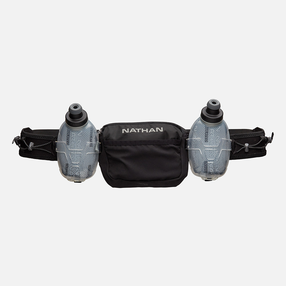 color:Black/Reflective Silver||view:sku image primary||seo:Nathan TrailMix Plus Insulated Hydration Waist Belt 3.0 - Black/Reflective Silver - Back View (Hero)