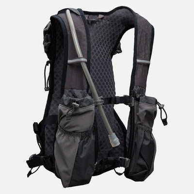 color:Charcoal/Reflective Silver||seo:Nathan TrailMix 2.0 12 Liter Unisex Hydration Pack - Charcoal/Reflective Silver - Front of Pack