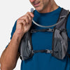 color:Charcoal/Reflective Silver||seo:Nathan TrailMix 2.0 12 Liter Unisex Hydration Pack - Charcoal/Reflective Silver - Male Runner Taking Sip of Water From Bladder Hose