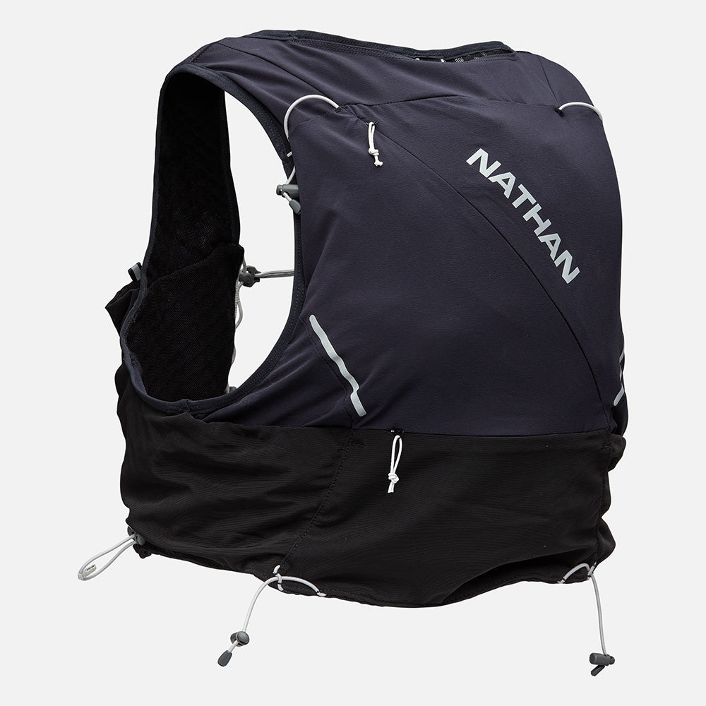 color:Black/Reflective Silver||view:sku image primary||seo:Nathan Pinnacle Pro 12 Liter Unisex Hydration Race Vest - Black/Reflective Silver - Back of Pack